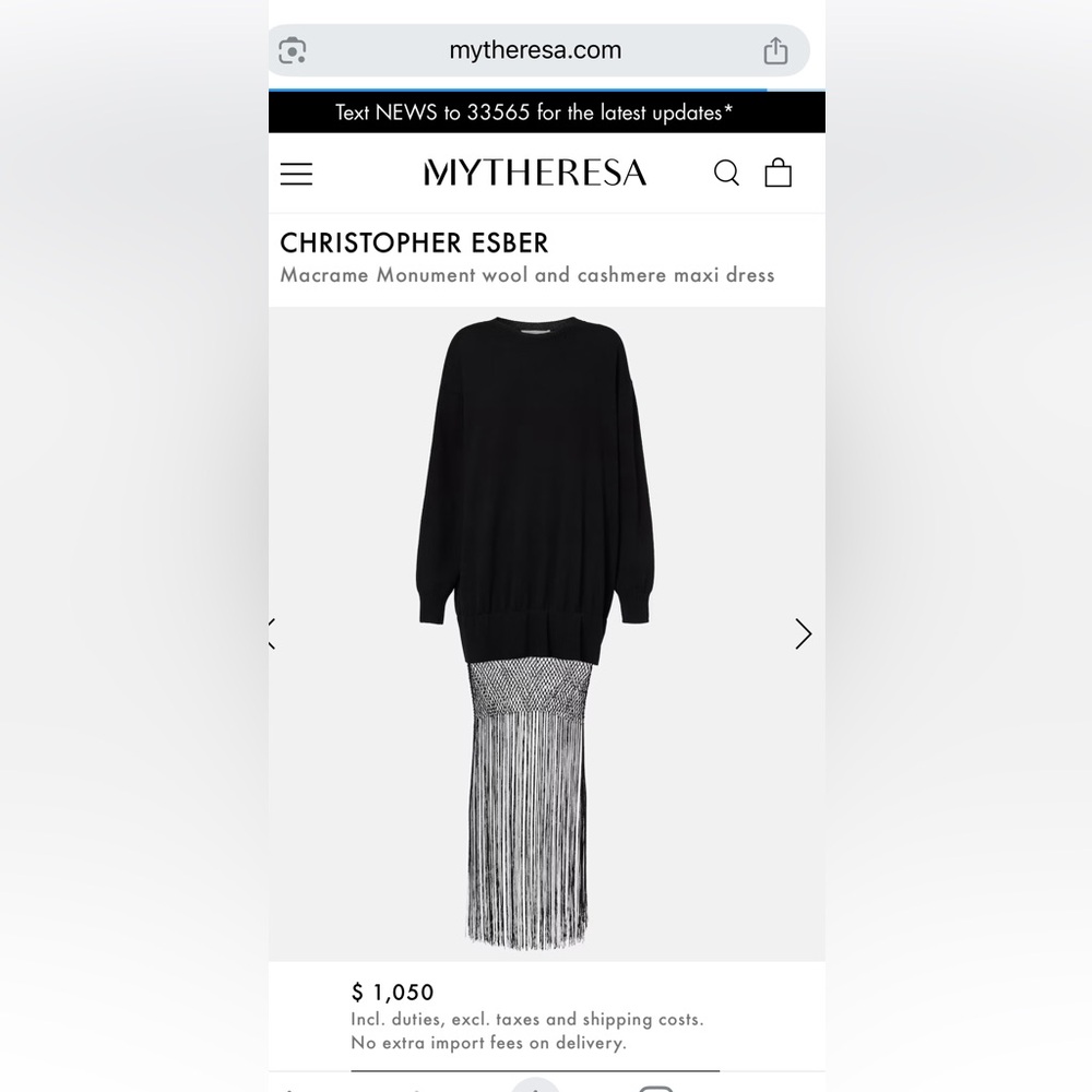 Christopher Esber Black and Silver Dolman Sleeve Dress
